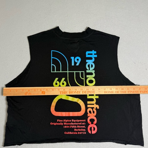 Women's The North Face Himalayan Source Black Tank Top Cropped Colorful XXL 2XL - Picture 3 of 5